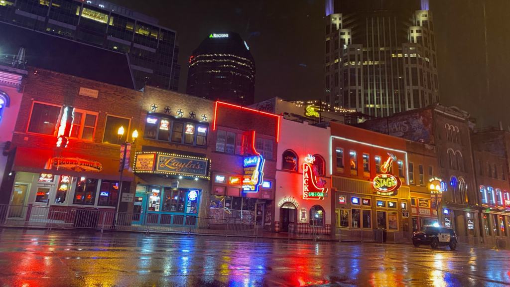 downtown nashville on a rainy day